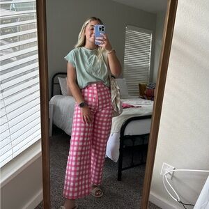 Pink and white J Crew pants